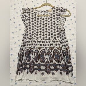 NWOT Floral Hem & Thread Baby Doll Patterned patterned top size small